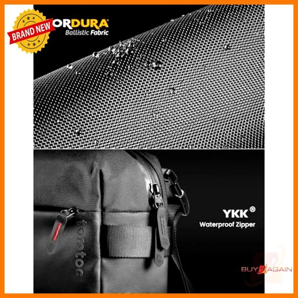 Compact Crossbody Sling Bag 10L, Water-Resistant Nylon, Multi-Compartment